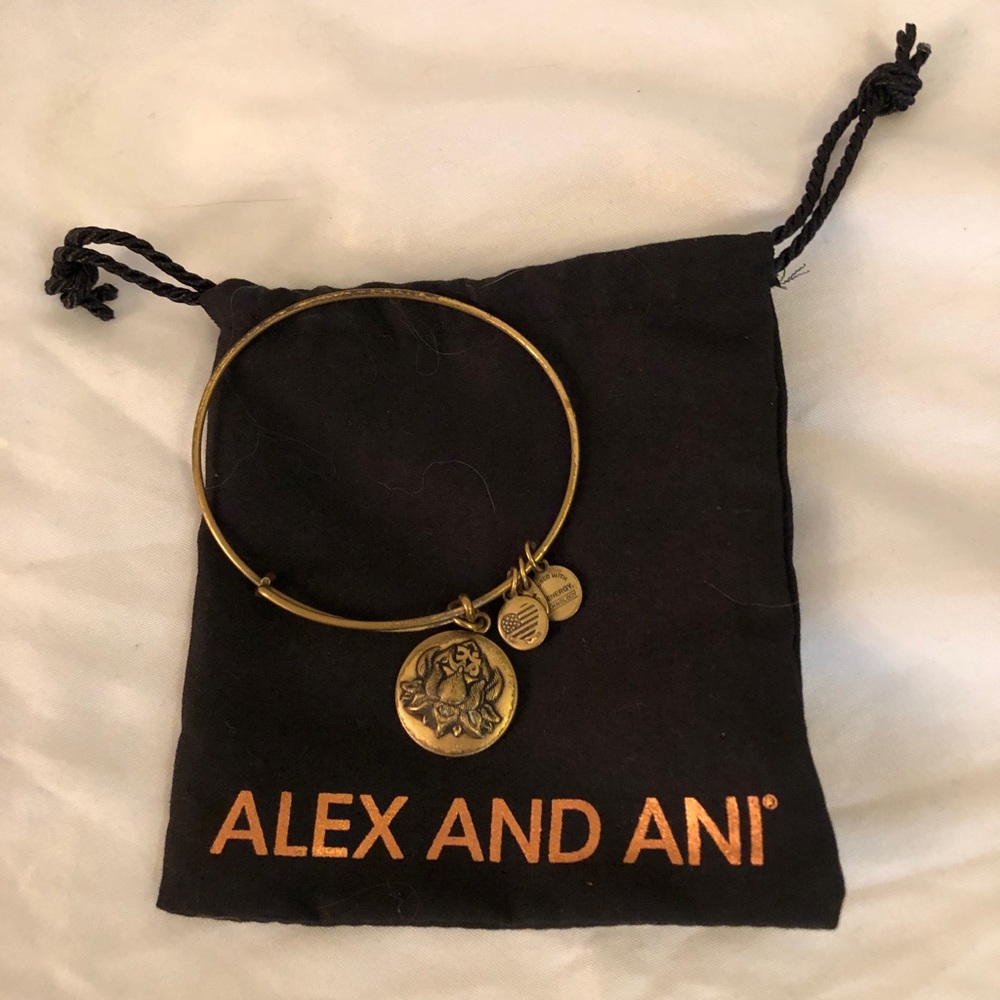 Gold Alex n Ani Lotus Bracelet
